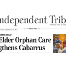 Headline from Independent Tribune reads How Elder Orphan Care Strengthens Cabarrus