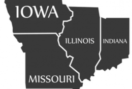 Map of Iowa Missouri Illinois and Indiana