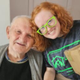 Team member Anna with a friend in Romania
